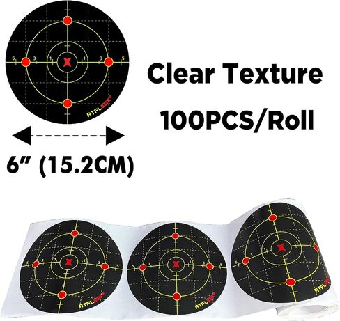 Atflbox 6 inch Splatter Bullseye Fluorescent Yellow Shooting Target Sticker in Kuwait