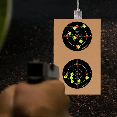 Atflbox 6 inch Splatter Bullseye Fluorescent Yellow Shooting Target Sticker in Kuwait