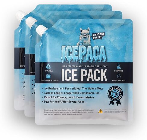 Ice Pack for Coolers, (3 Pack) High Performance, Reusable Long-Lasting Cold Pack for Lunch Boxes, Camping, Travel, & Boating – Non-Toxic, Leakproof, No Watery Mess in Kuwait
