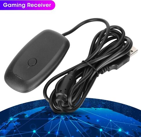 Gecheer Wireless Gaming Receiver Adapter, PC USB Controller Dongle for 360, ABS Material, Compatible with 4 Controllers & Headsets, Plug and Play in Kuwait