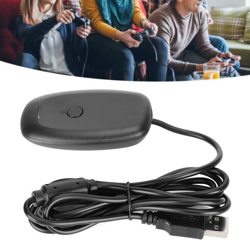 Gecheer Wireless Gaming Receiver Adapter, PC USB Controller Dongle for 360, ABS Material, Compatible with 4 Controllers & Headsets, Plug and Play in Kuwait