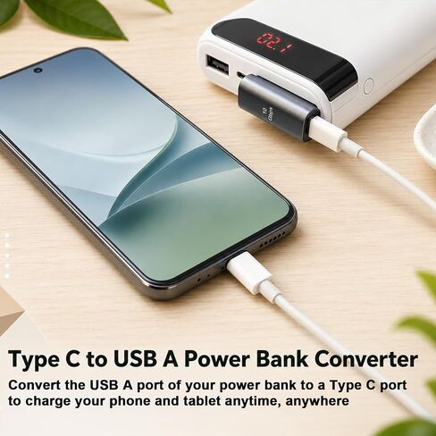 2 Pack 90 Degree USB C Female to USB Male Adapter, Type C to USB-A Charger Converter, for Phone Laptop Power Bank and More in Kuwait