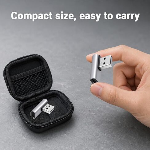 2 Pack 90 Degree USB C Female to USB Male Adapter, Type C to USB-A Charger Converter, for Phone Laptop Power Bank and More in Kuwait