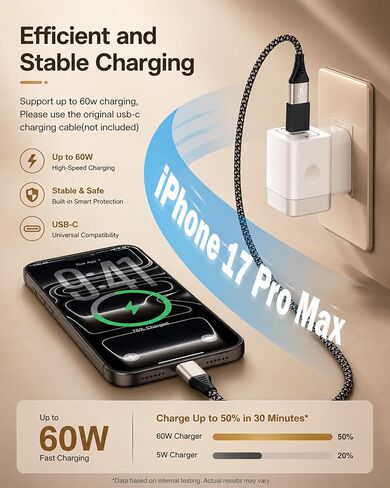 USB C to USB Adapter 3.0, 4 Pack 5Gbps Type C to USB A Converter Charging in Kuwait
