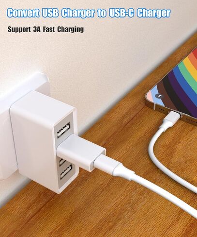 LMUBOY USB to USB-C Adapter, USB-C Female to USB-A Male Converter Pack-2 in Kuwait