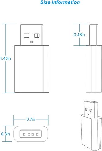 LMUBOY USB to USB-C Adapter, USB-C Female to USB-A Male Converter Pack-2 in Kuwait