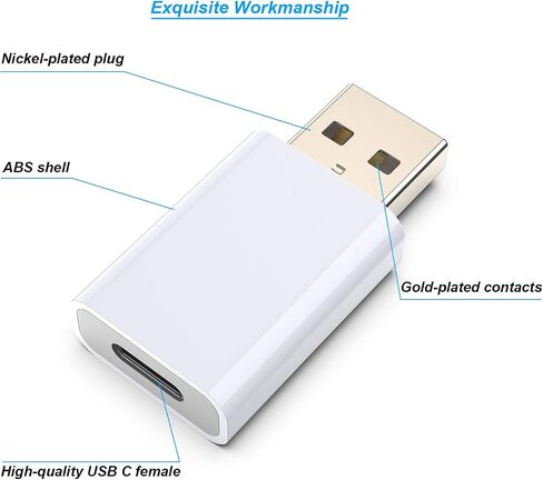 LMUBOY USB to USB-C Adapter, USB-C Female to USB-A Male Converter Pack-2 in Kuwait
