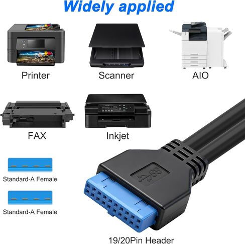 MEIRIYFA Motherboard 19/20 Pin Header Female to Dual USB 3.0 A Female Cable in Kuwait