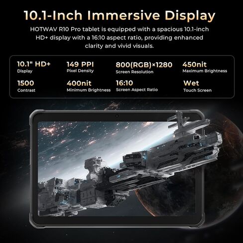 HOTWAV R10 Pro Rugged Tablet 10800mAh 10.1inch HD+ in Kuwait