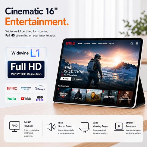 MESWAO 16-Inch Android 16 Tablet, Helio G99, 12GB RAM, 128GB Storage, Wi-Fi in Kuwait