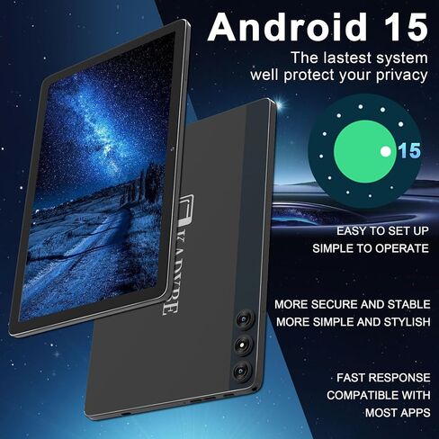 Android 15 Tablet, 2026 Latest Tablet 10 inch 128GB Storage 1TB Expandable 14GB RAM, 4G Sim Slot Tablets with keyboard Support 5G WiFi Bluetooth 5.0 GPS, 7000 mAh, Octa-Core Processor, FHD IPS Display in Kuwait