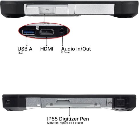 Toughbook Panasonic G1, FZ-G1 MK5, Rugged Tablet, Intel Core i5-7300U, 8GB RAM, 256GB SSD, 2D Barcode, 4G LTE, Windows 11 Pro (Renewed), Silver in Kuwait