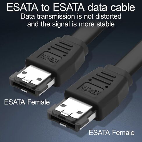 eSATA to eSATA Cable, 6Gbps SATA III Female to Female, Shielded External SATA Wire with Locking Latch, Hot Plug for HDD SSD Hard Drive Enclosure Optical Drive 30cm/11.8in(2Pack) in Kuwait