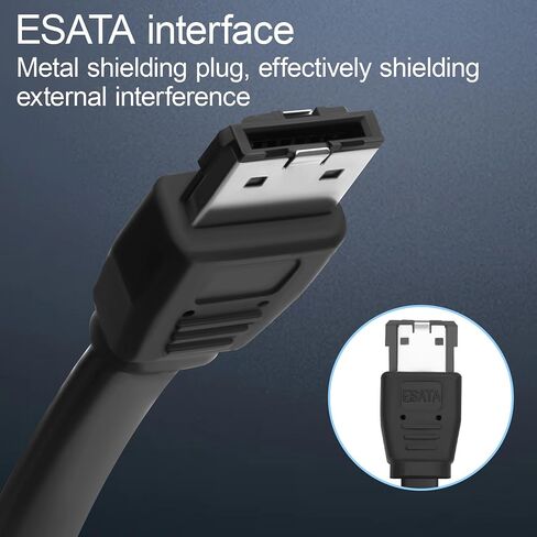 eSATA to eSATA Cable, 6Gbps SATA III Female to Female, Shielded External SATA Wire with Locking Latch, Hot Plug for HDD SSD Hard Drive Enclosure Optical Drive 30cm/11.8in(2Pack) in Kuwait