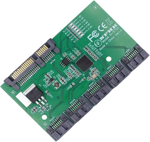 Cablecc 6Gbps SATA 3.0 1 to 5 Splitter Ports HUB Adapter Converter PM Multiplier Port Selector JMB575 in Kuwait