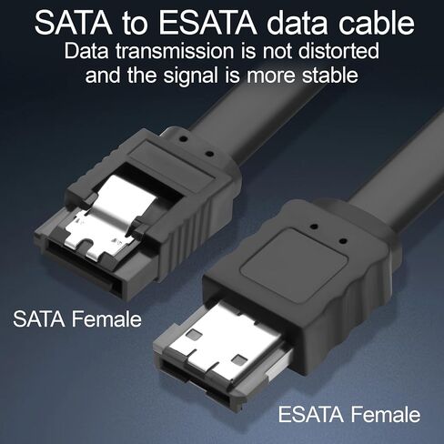 SATA to eSATA Cable, Copper Core with Locking Latch, 6Gbps SATA III Data Transfer Cord for HDD SSD Hard Drive Enclosure, External SATA to eSATA Converter Cable 50cm/19.7in(2 Pack) in Kuwait