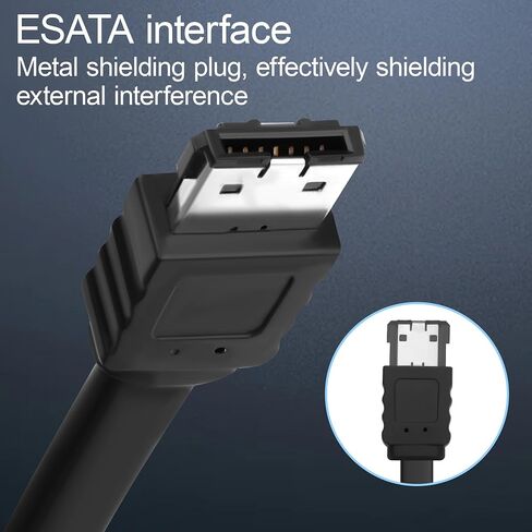 SATA to eSATA Cable, Copper Core with Locking Latch, 6Gbps SATA III Data Transfer Cord for HDD SSD Hard Drive Enclosure, External SATA to eSATA Converter Cable 50cm/19.7in(2 Pack) in Kuwait