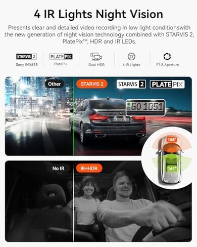 [Bundle-2 Items: Vantrue N2X Dash Cam + 128G Micro SD Card ] N2X 2.7K Dash Cam Front and Inside, 5G WiFi Dual Dash Camera for Car with HDR IR Night Vision, STARVIS 2, GPS, 2.5K/60FPS, G-Sensor in Kuwait