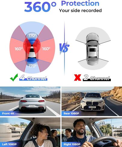 4K 4-Channel Dash Cam with 24H Parking Mode in Kuwait