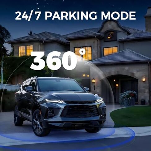 4K 4-Channel Dash Cam with 24H Parking Mode, 360° All-Sides View, Front Rear Left Right Inside, Smart Emergency Lock, GPS, 5.8GHz WiFi, Night Vision, Voice Control, 128GB Card & Hardwire Kit in Kuwait