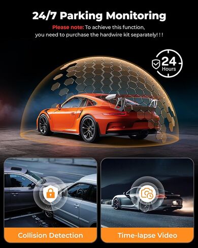 UVVlO Dash Cam Front and Rear - 2026 Upgrade 4k/2k FHD Dash Camera for Cars - 3.59" lPS Display Dual Dashcam w/Free 64GB Card, 5.8GHz WiFi, GPS, Emergency Lock, WDR, Night Vision, 24H Parking Mode in Kuwait