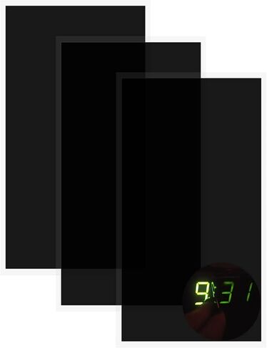 Birllaid Static Clings Dimmer Sheets, 6x3 inch x 3, Light Blocking Stickers for Electronics, Polyethylene Terephthalate, Black, Single Use, Square, Led, Readable in Kuwait