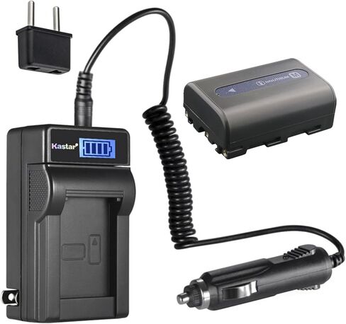 Kastar NP-FM50 LCD AC Battery Charger Compatible with Sony DCR-TRV730 DCR-TRV738 DCR-TRV740 DCR-TRV828 DCR-TRV830 DCR-TRV840 DCR-TRV890 DCR-TRV940 DCR-TRV950 HDR-HC1 HDR-SR1 HDR-UX1 Cameras in Kuwait