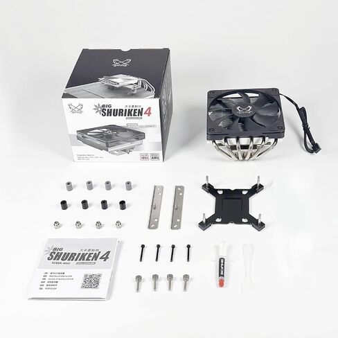 SCYTHE Big Shuriken 4 Low Profile CPU Cooler, 4.7" x 4.8" x 2.6", 12V, 200W, 31.78dB, Compatible with Desktop, Laptop, Server, Other Electronic Devices in Kuwait