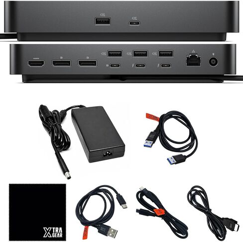 Dell SD25TB4 Pro Thunderbolt 4 Docking Station, 8K Display Support, 130W Adapter, Bundled with USB-C to C, USB-C to A, USB-A to A, HDMI Cables & Cleaning Cloth - Full Connectivity Accessory Kit in Kuwait