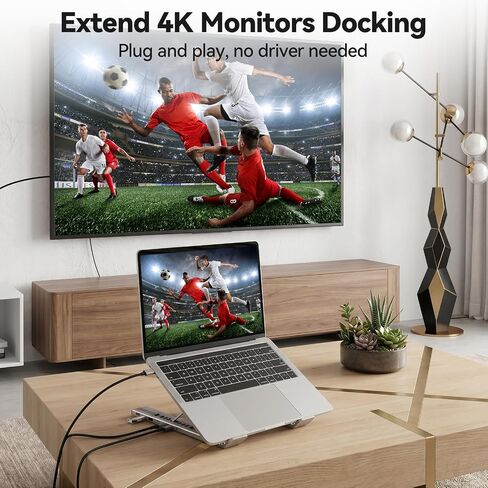 aceyoon 8 in 1 USB C Laptop Stand Docking Station with Type-C Cable Adjustable Laptop Riser Hub 4K 30Hz PD 100W Portable Notebook Dock Stand for MacBook, Pro, Air, Dell, HP, Surface, Lenovo in Kuwait
