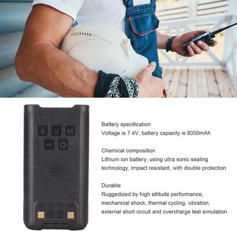 2 Pack 7.4V 8000mAh Replacement Li Ion Battery for BAOFENG UV 9R UV 9R Plus Series Walkie Talkies, Two Way Radio Replacement Battery in Kuwait