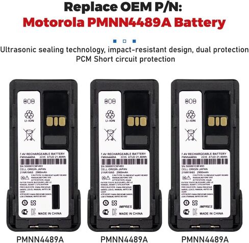 5 Pack PMNN4489A IMPRES Battery for GP328D+ GP338D+ P8668I APX900 DGP5050E DGP5550E DGP8050E DGP8550E DP4801E XIRP8600I Radios Replacement Battery with Belt Clip in Kuwait