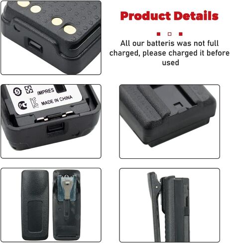 5 Pack PMNN4489A IMPRES Battery for GP328D+ GP338D+ P8668I APX900 DGP5050E DGP5550E DGP8050E DGP8550E DP4801E XIRP8600I Radios Replacement Battery with Belt Clip in Kuwait