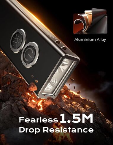 Zewdov 1300LM EDC Pocket Flashlight, 5-in-1 (Spotlight/UV/Red Beam/Floodlight/Red LED) Rechargeable Magnetic/Clip Flat Flashlight, IP44 Waterproof, for Outdoor/Emergency/Work/Pet Urine Detection in Kuwait
