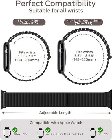 Magnetic Silicone Sport Band for Apple Watch Bands Series 11-1/SE/Ultra in Kuwait