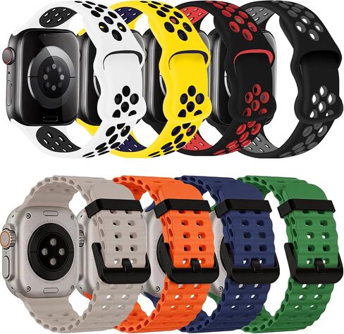 8 Pack Sport Bands Compatible with Apple Watch Ultra 3/2 Band 49mm 46mm 45mm 44mm Men Women, Breathable Alpine Loop+Trail Loop+Nylon Loop for iWatch Series 11 10 9 8 7 6 5 4 3 SE/Ultra 3 2 in Kuwait