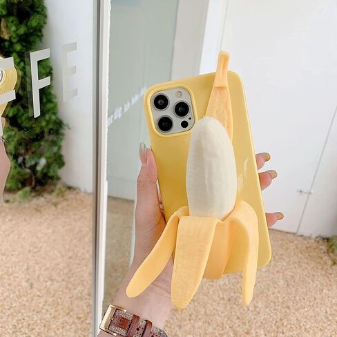 Cute Case for iPhone 14 Unique Kawaii Funny Cover Cartoon Banana Soft Silicone Rubber Shockproof Protective Case for Girls Women in Kuwait