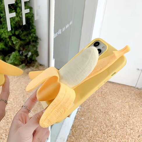 Cute Case for iPhone 14 Unique Kawaii Funny Cover Cartoon Banana Soft Silicone Rubber Shockproof Protective Case for Girls Women in Kuwait