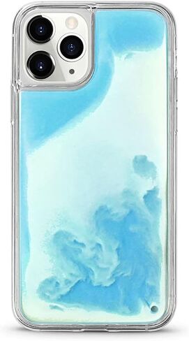 Yatchen Liquid Fluorescent Case for iPhone 13/14,Luxury Fun Glow in The Darkness Quicksand Clear Hard PC + Soft TPU Bumper Luminous Shockproof Protector for iPhone 13/14 Yellow in Kuwait