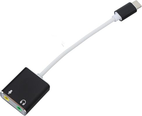 Alomejor USB C Microphone Adapter, Aluminum Alloy Type C Sound Card, 7.1 Channel Audio Output, Plug and Play, Compact 13g External USB Sound Card for Desktop Laptop Gaming in Kuwait