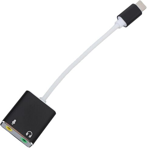 Alomejor USB C Microphone Adapter, Aluminum Alloy Type C Sound Card, 7.1 Channel Audio Output, Plug and Play, Compact 13g External USB Sound Card for Desktop Laptop Gaming in Kuwait