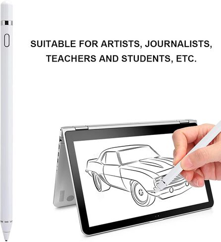 Capacitive Touchscreen Pen with Sensitive Point Control for Drawing and Writing for Artists and Students (White) in Kuwait