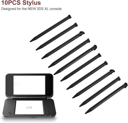 10Pcs Stylus, Portable Touch Screen Pen for NEW 3DS XL Console for NEW 3DSXL Console Black (Black) in Kuwait