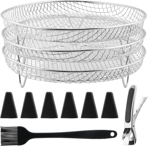 3-Tier Stackable Air Fryer Rack, 8 Inch Stainless Steel Roasting Stand in Kuwait