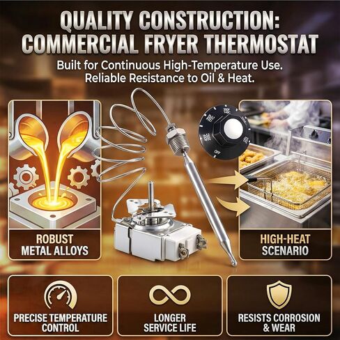 Konohan Rx‑2‑24 Thermostat for Deep Fryer Set with Control Knob 3/8" Mpt Stuff Box for Commercial Fryer Part Compatible with Atosa 301030004 Robertshaw 5300-402 Rx Series Millivolt Thermostat 200-400f in Kuwait