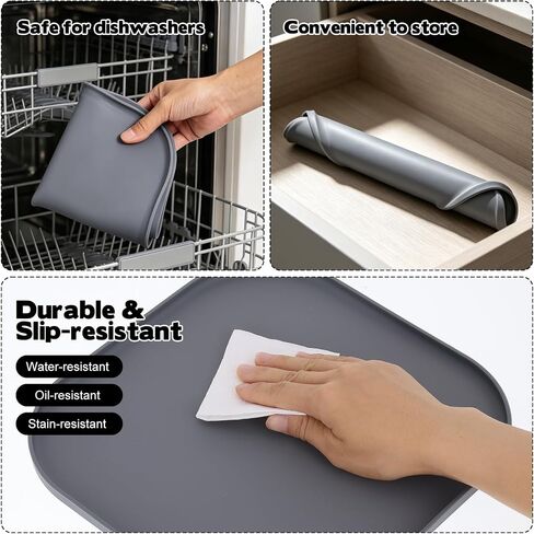 Silicone Heat Resistant Mat for Ninja Crispi Pro 6-in-1 Glass Air Fryer, Anti-slip Countertop Waterproof Protector Mat Compatible with Ninja Crispi Pro Base Kitchen Air Fryer Trivet in Kuwait