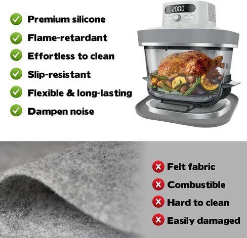 Silicone Heat Resistant Mat for Ninja Crispi Pro 6-in-1 Glass Air Fryer, Anti-slip Countertop Waterproof Protector Mat Compatible with Ninja Crispi Pro Base Kitchen Air Fryer Trivet in Kuwait