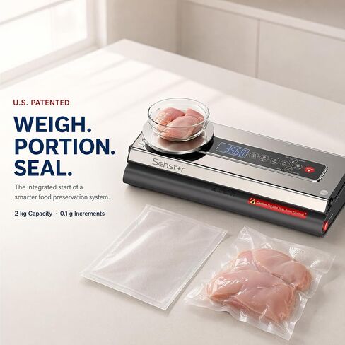 Vacuum Sealer for Food with Built-In Food Scale, 90 kPa Suction in Kuwait