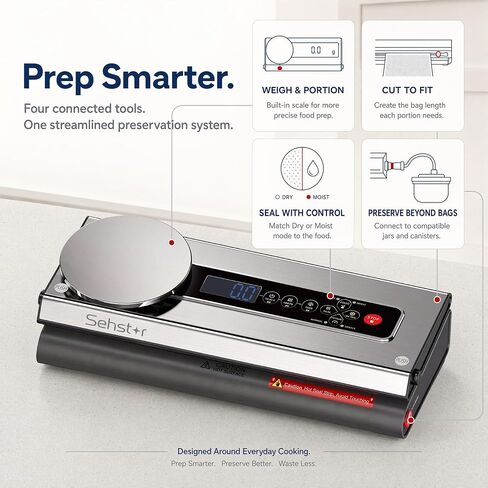 Vacuum Sealer for Food with Built-In Food Scale, 90 kPa Suction in Kuwait
