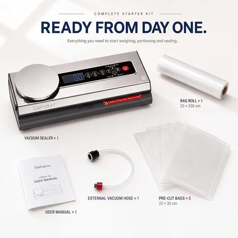 Vacuum Sealer for Food with Built-In Food Scale, 90 kPa Suction in Kuwait
